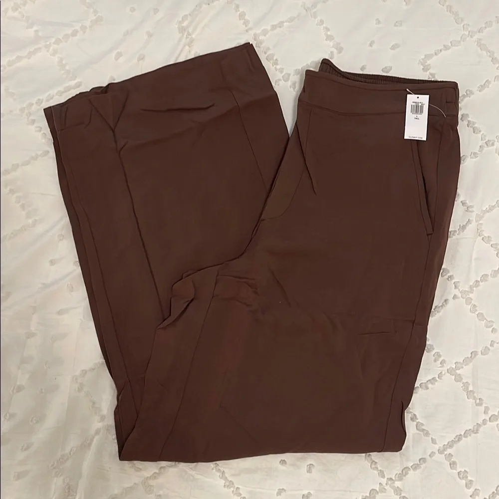 Old Navy Women's Wide Leg linen Pants Brown nwt large tall - Picture 1 of 12